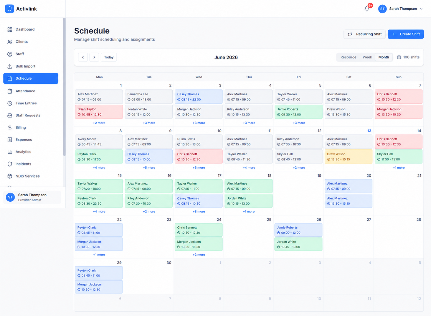 Schedule view — rosters in minutes